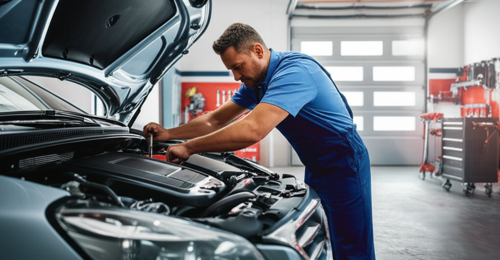 Auto Repair in Castaic, CA - Mechanic working on a vehicle